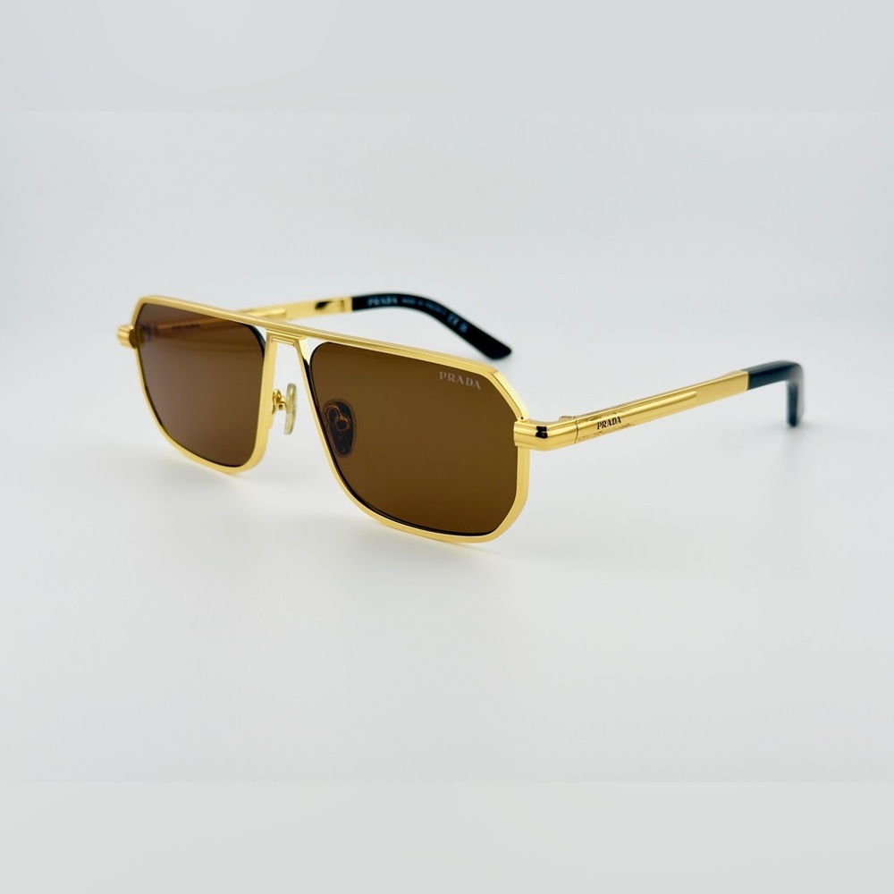 Prada Gold and Brown Sunglasses - Picture 6 of 15